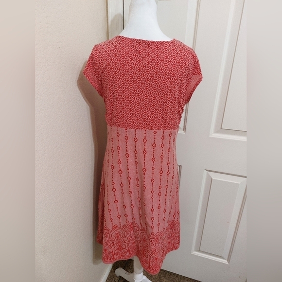 Athleta Dhara burnout dress red geometric athletic athleisure casual knit medium - Picture 9 of 15